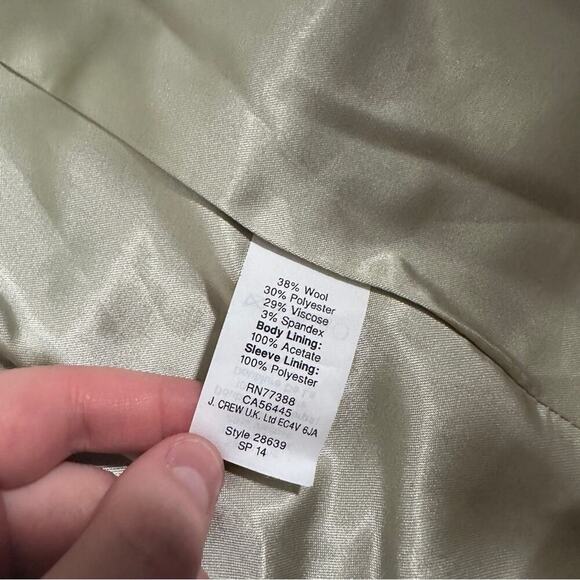 J. Crew Factory Wool Blend Navy Blue Long Sleeve Button Blazer Size 10 - Picture 7 of 10